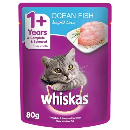 ويسكاس اكل قطط بسمك المحيط 80 جرام